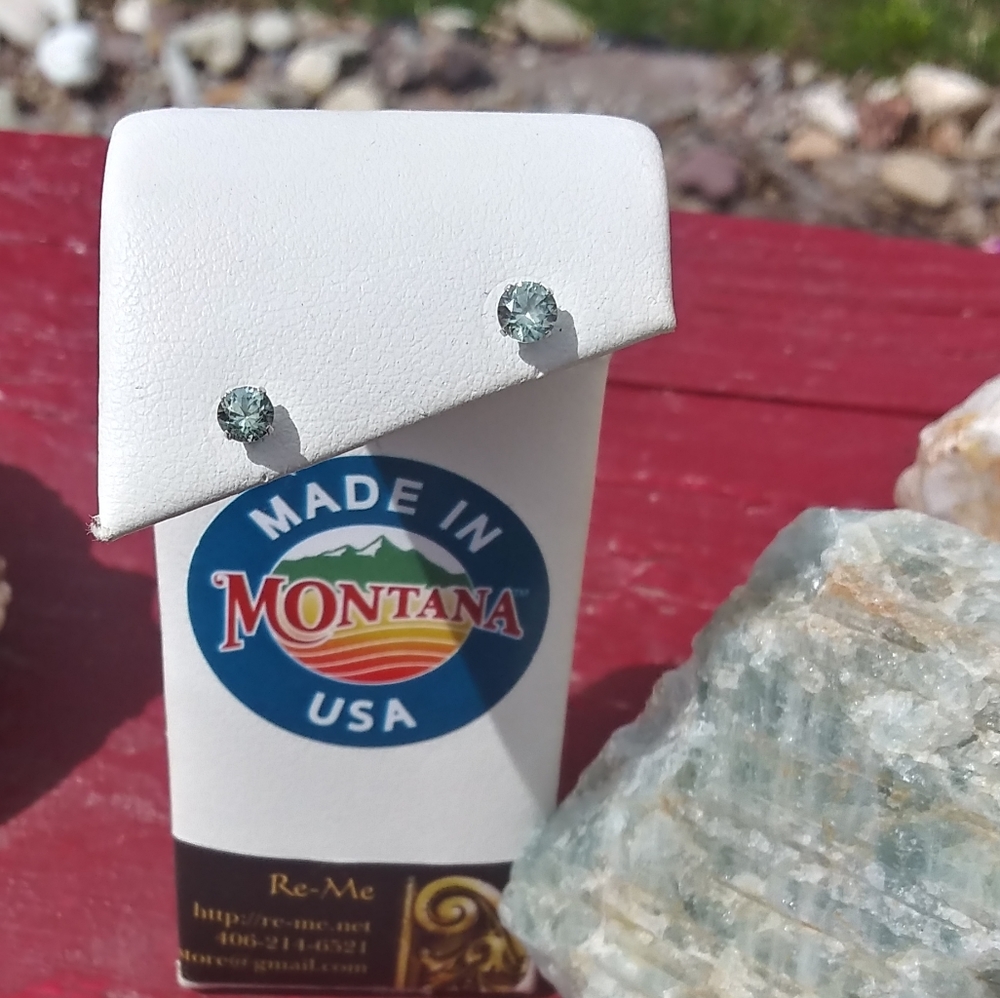 2/3 cttw.  Natural Blue Sapphire Sterling Earrings